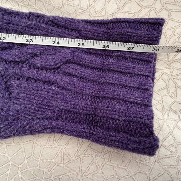 Polo Ralph Lauren Wool/Angora Shawl Collar Cable Knit Pullover Sweater  - Purple - Picture 10 of 12